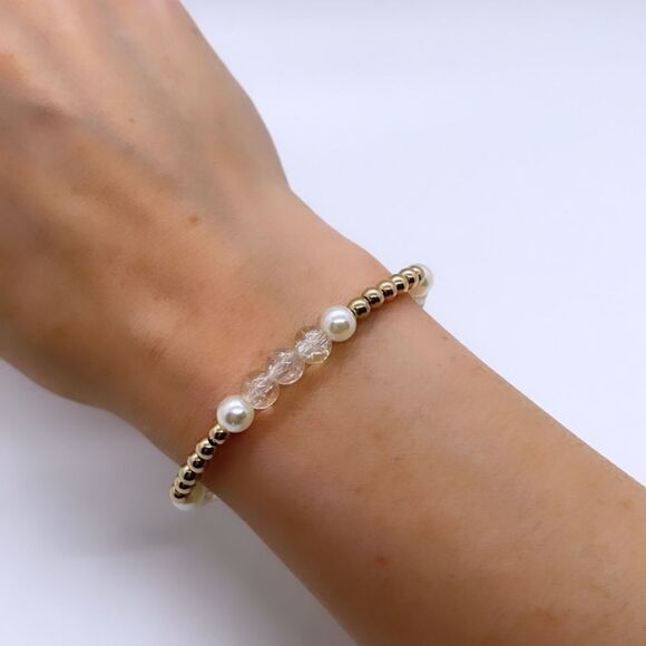 NWT Wool + Pepper Co. Clear Glass Bracelet - Picture 4 of 6